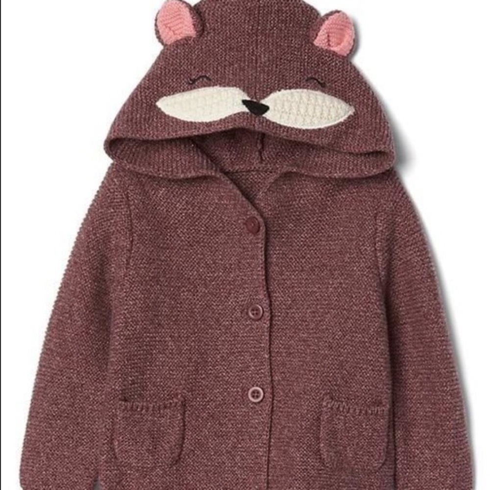 Baby Gap Woodland Fox Hooded Knit Sweater